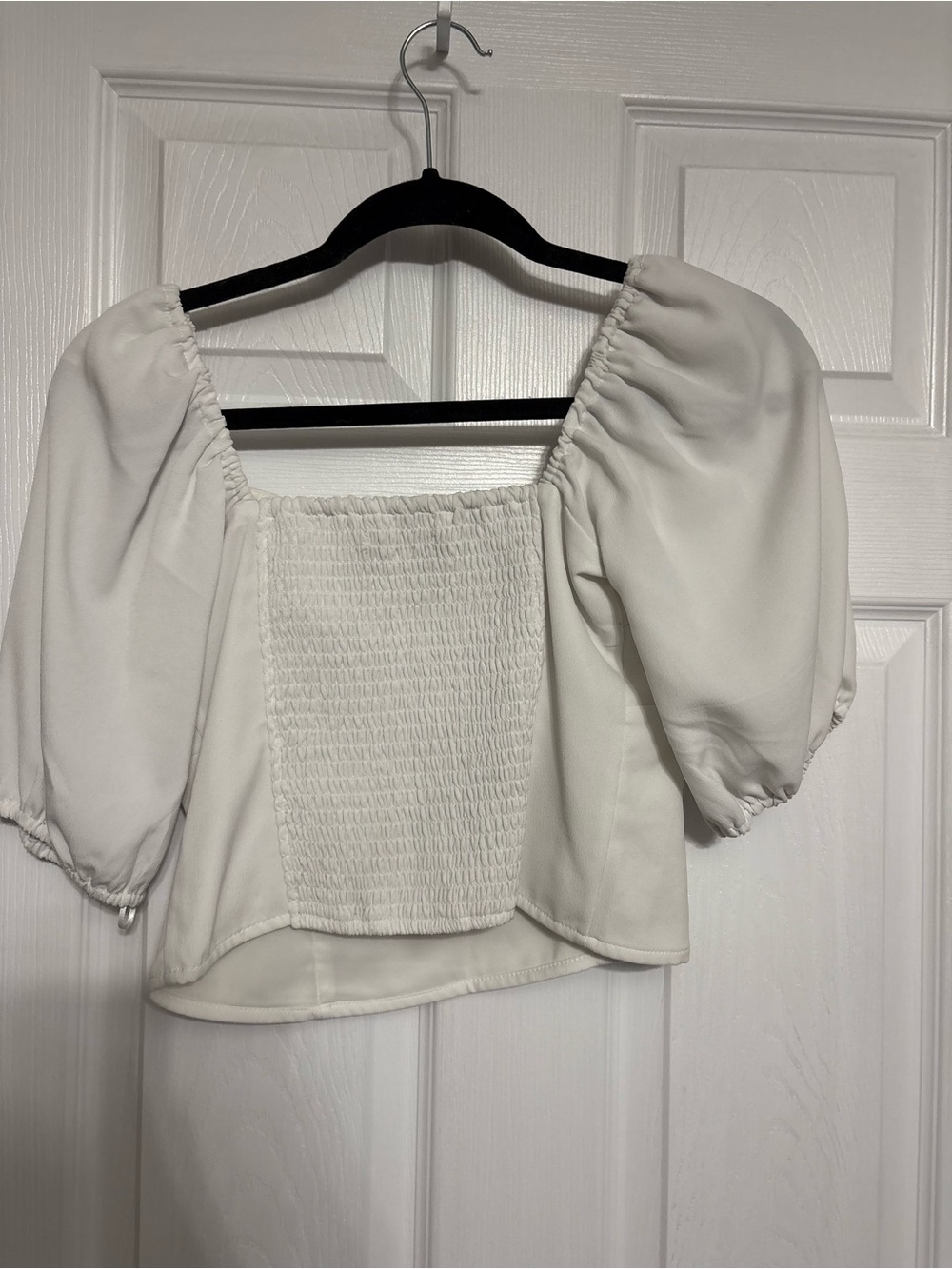 Abercrombie & Fitch White Puff-Sleeve Corset Top - Picture 10 of 10